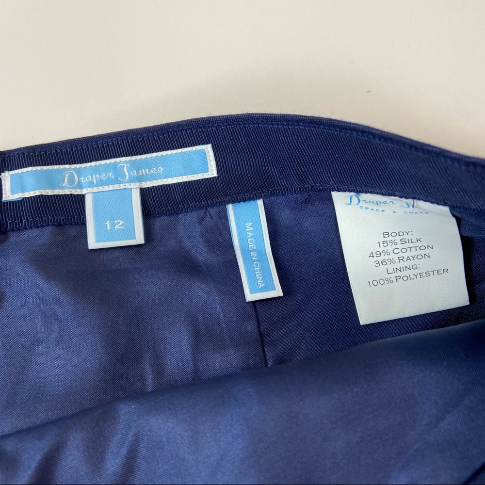 Draper James Navy Blue Ruffle Pocket Skirt Reese - Picture 5 of 7
